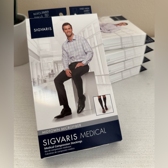 New Sigvaris Medical Midtown Black Microfiber 30-40mm Knee-high Socks Size LS - Picture 3 of 5